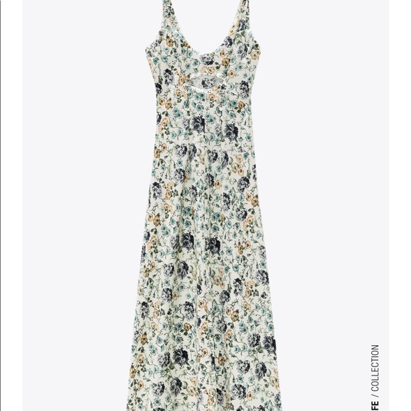 Zara Satin Effect Print Dress - Picture 6 of 10